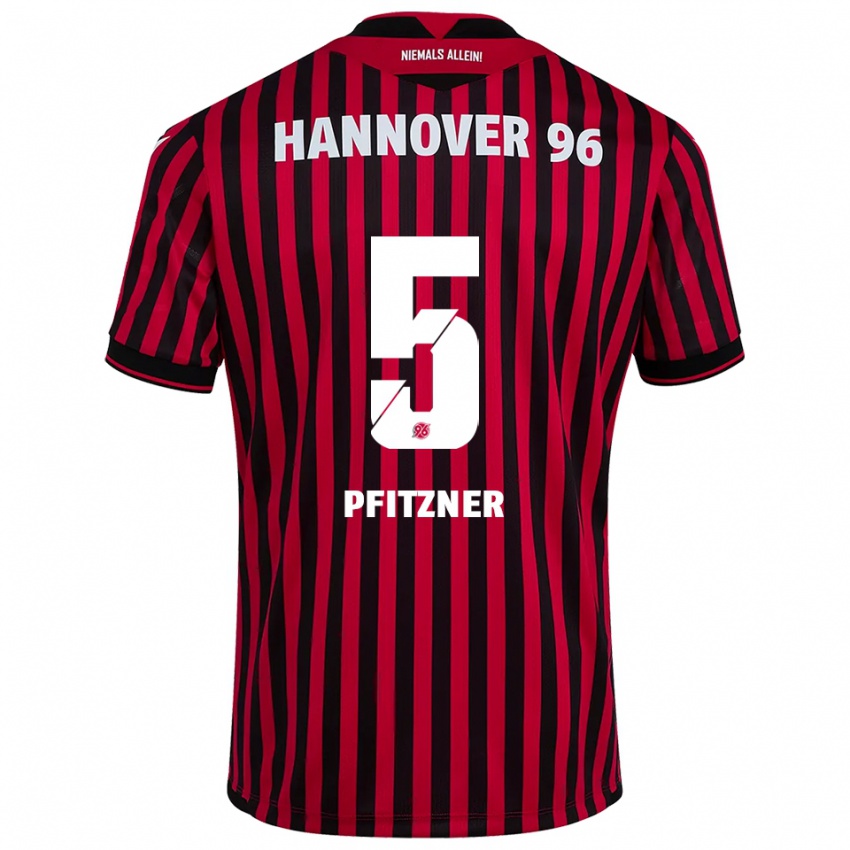 נשים קיליאן פפיצנר #5 אדום שחור ג'רזי ביתית 2025/26 חולצה קצרה