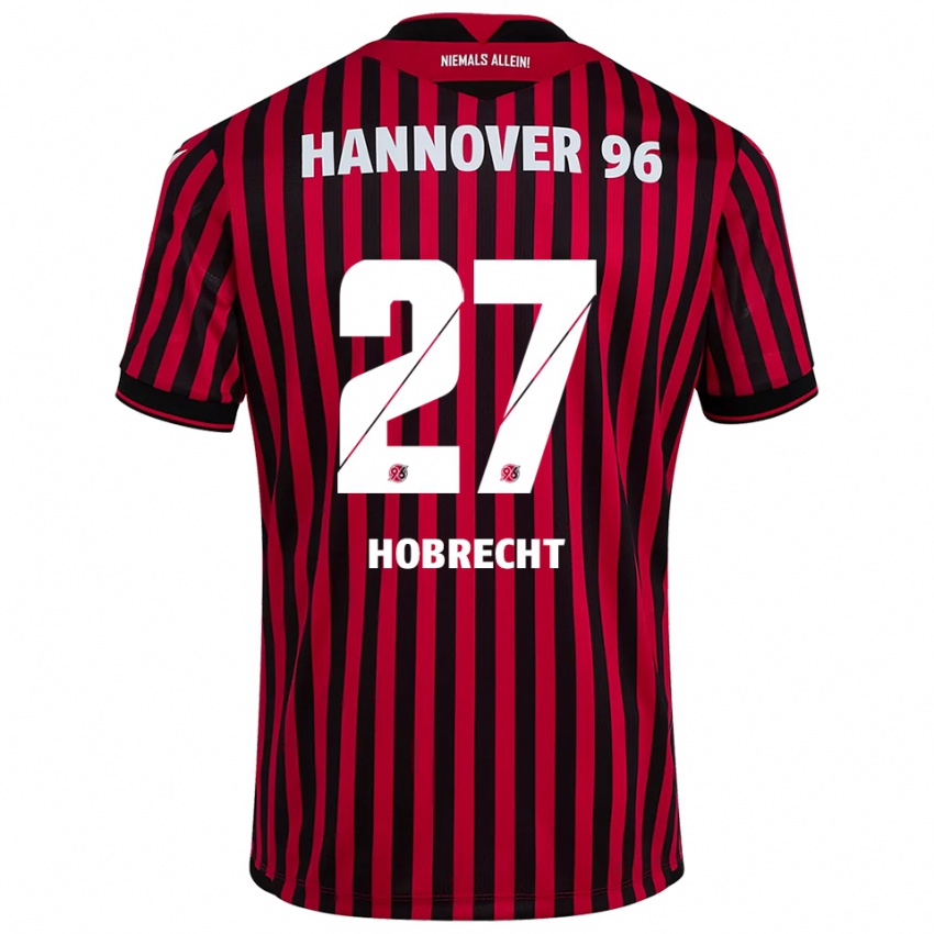 נשים טום הוברכט #27 אדום שחור ג'רזי ביתית 2025/26 חולצה קצרה