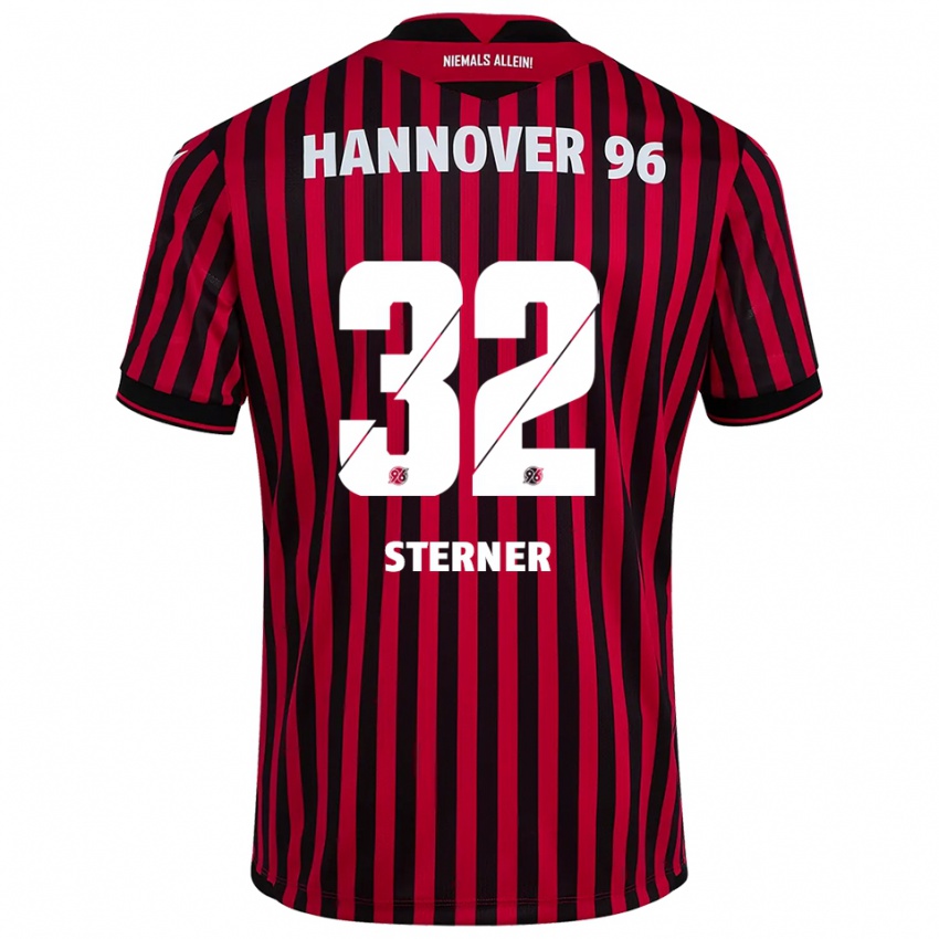 נשים יונאס שטרנר #32 אדום שחור ג'רזי ביתית 2025/26 חולצה קצרה