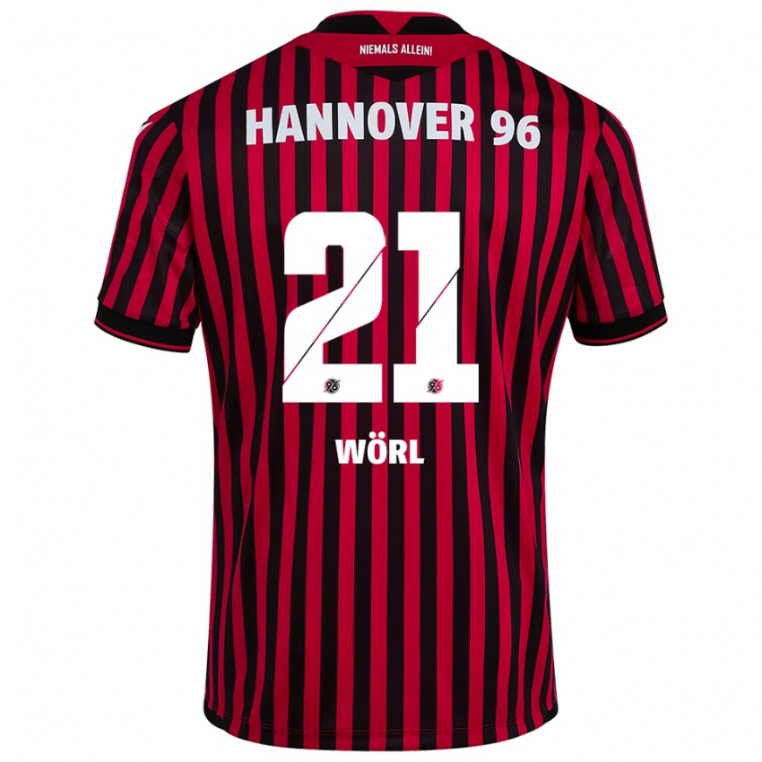 נשים מריוס ורל #21 אדום שחור ג'רזי ביתית 2025/26 חולצה קצרה