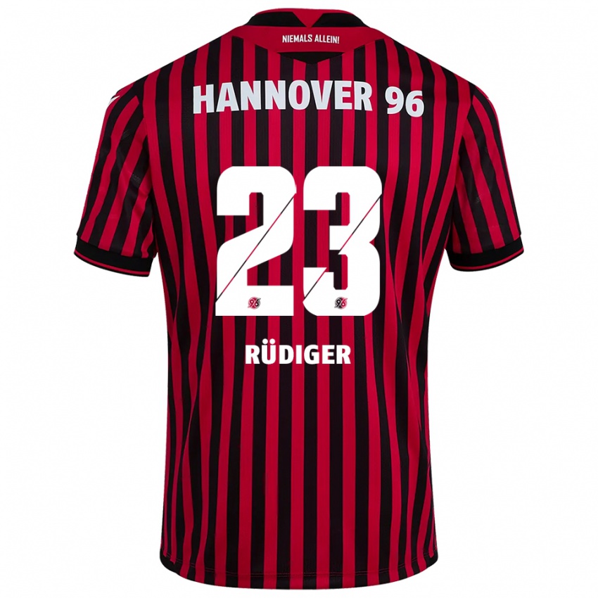 נשים פין-לוקה רודיגר #23 אדום שחור ג'רזי ביתית 2025/26 חולצה קצרה