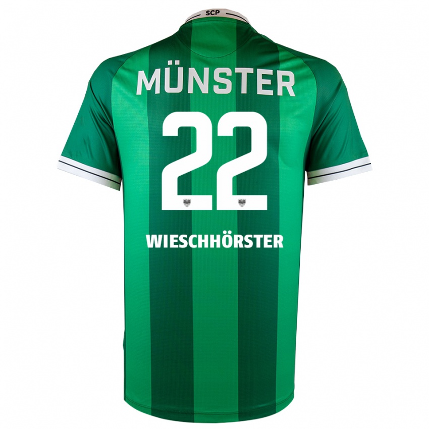 נשים Falk Wieschhörster #22 ירוק לבן ג'רזי ביתית 2025/26 חולצה קצרה