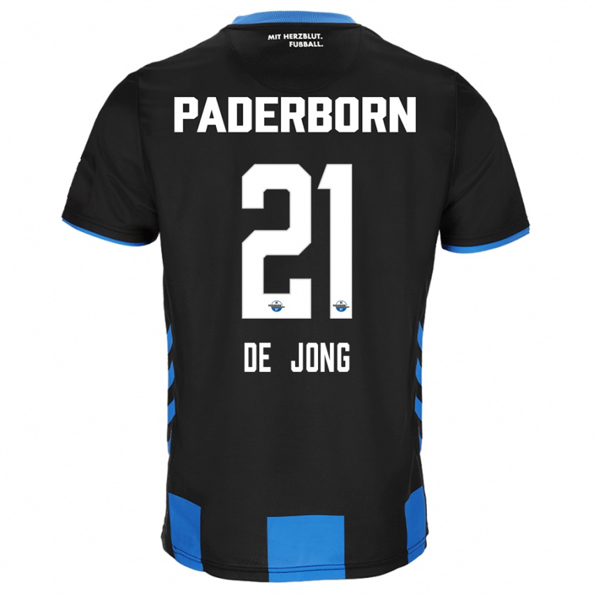 נשים טראוויס הלמוט קספר אנטון די ג׳ונג #21 שחור כחול ג'רזי ביתית 2025/26 חולצה קצרה