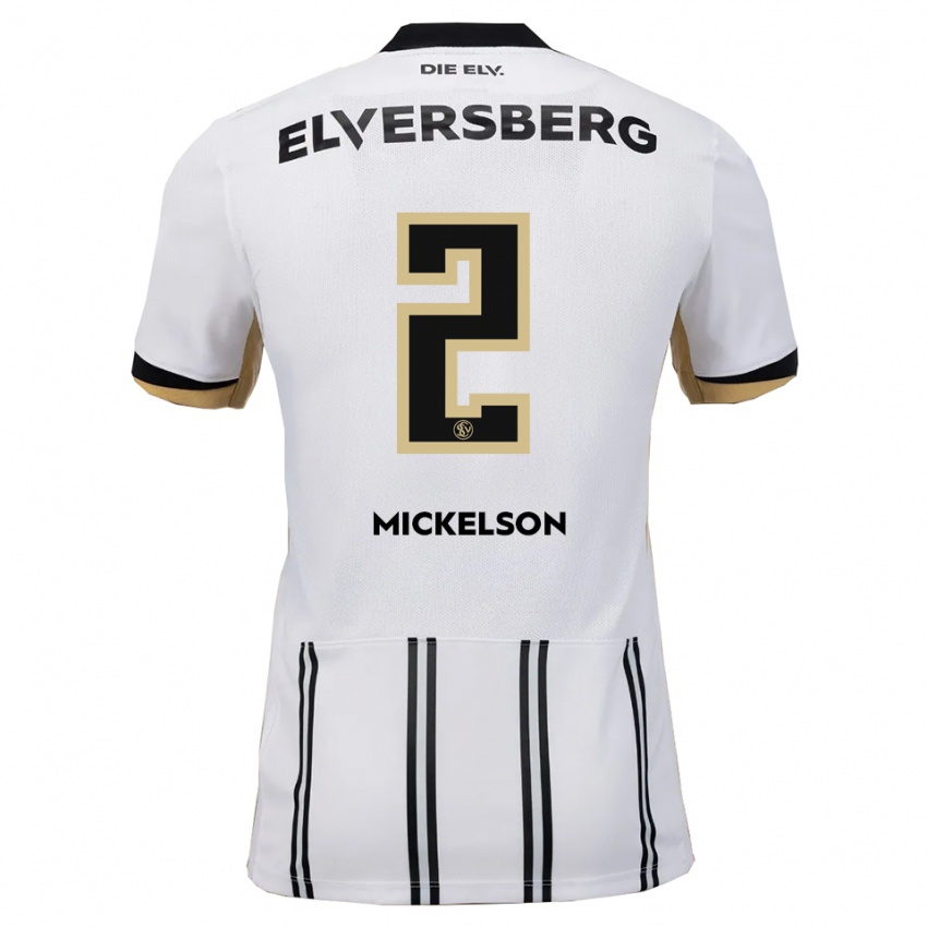 נשים ניקולאס מיקלסון #2 לבן שחור ג'רזי ביתית 2025/26 חולצה קצרה