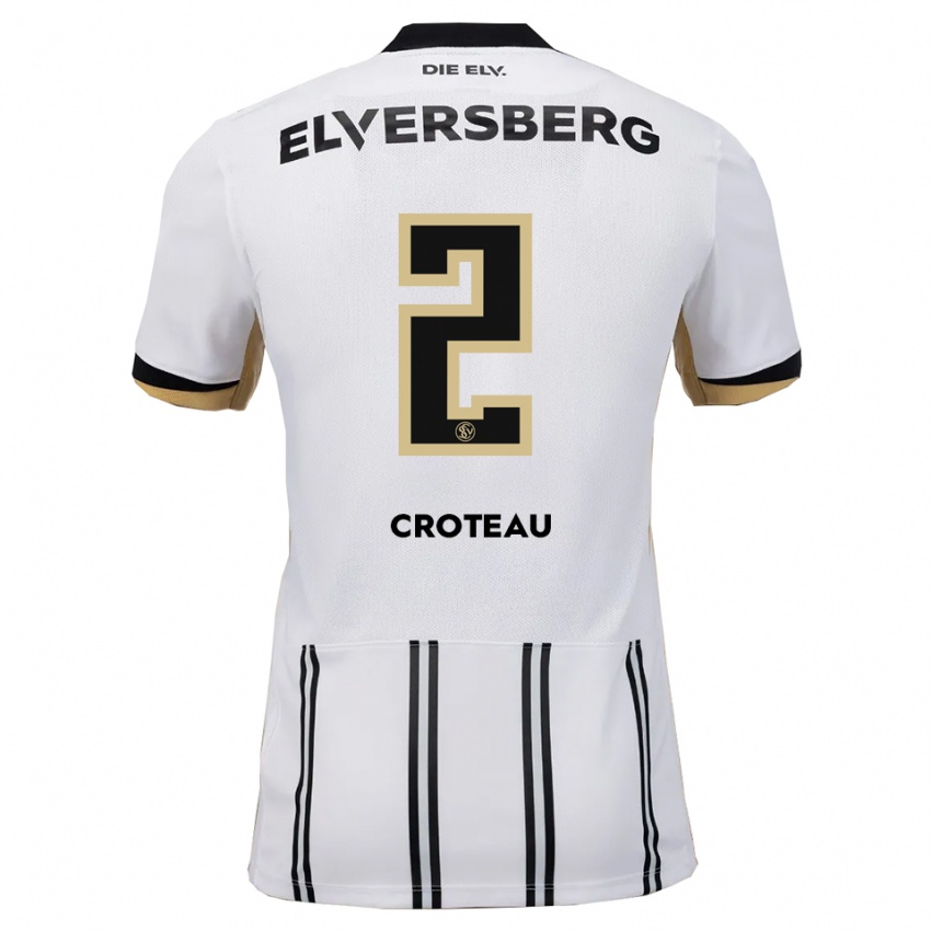 נשים Jenna Croteau #2 לבן שחור ג'רזי ביתית 2025/26 חולצה קצרה