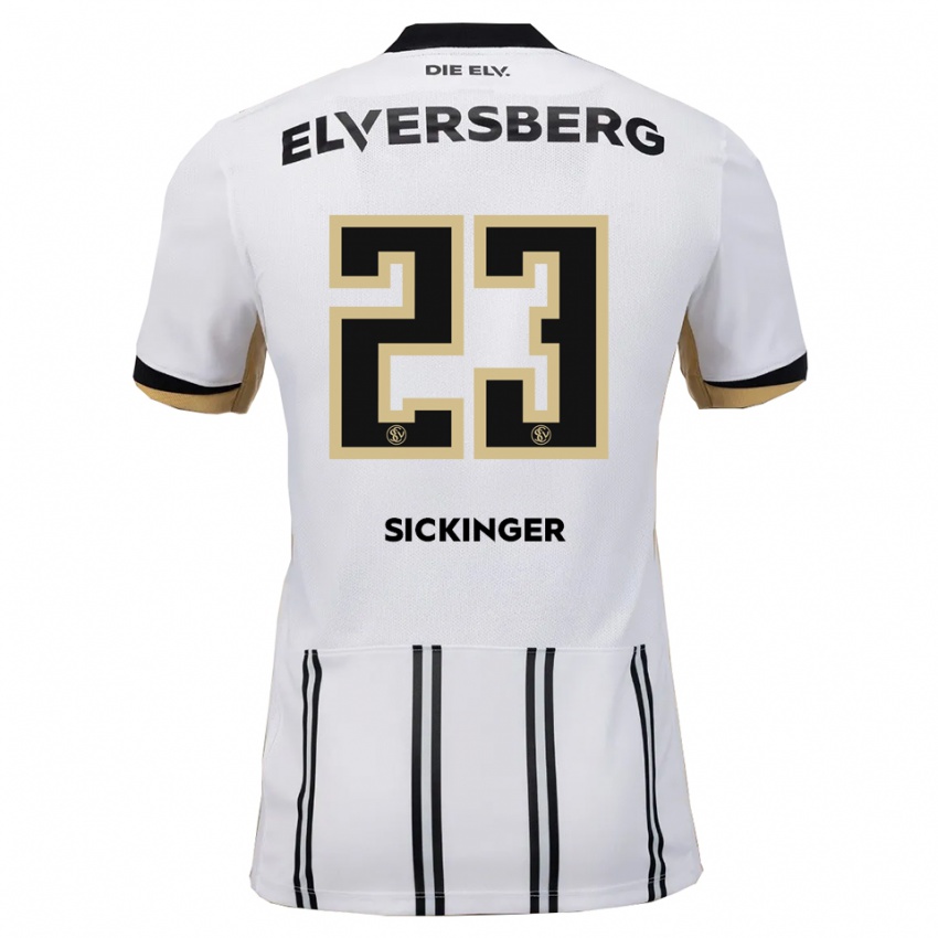 נשים קרלו סיקינגר #23 לבן שחור ג'רזי ביתית 2025/26 חולצה קצרה