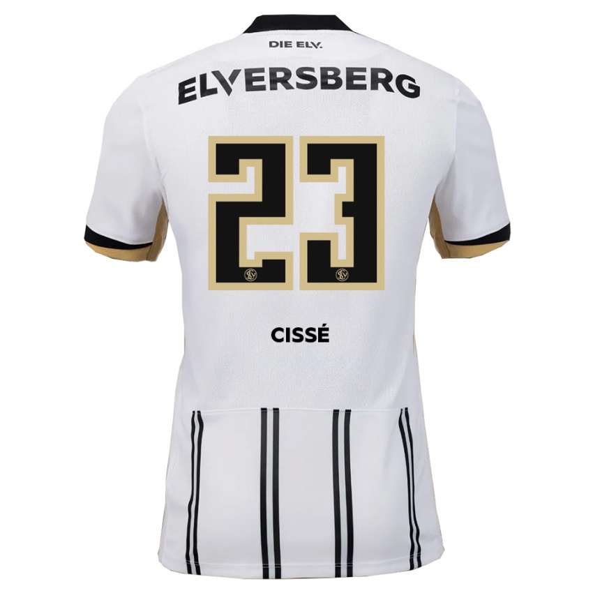 נשים Salif Cissé #23 לבן שחור ג'רזי ביתית 2025/26 חולצה קצרה