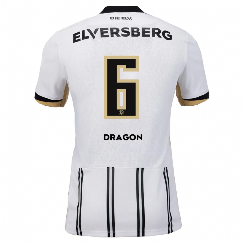 נשים פטריק קמיל דראגון #6 לבן שחור ג'רזי ביתית 2025/26 חולצה קצרה