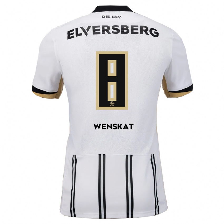 נשים Kian Wenskat #8 לבן שחור ג'רזי ביתית 2025/26 חולצה קצרה