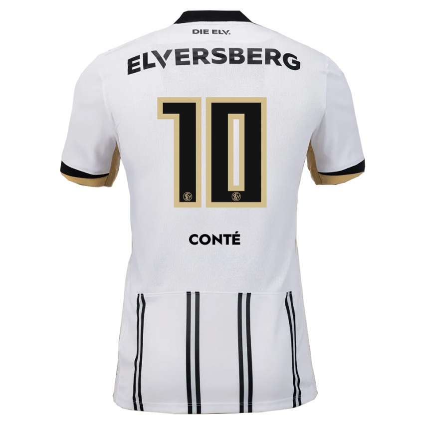 נשים Bambasé Conté #10 לבן שחור ג'רזי ביתית 2025/26 חולצה קצרה