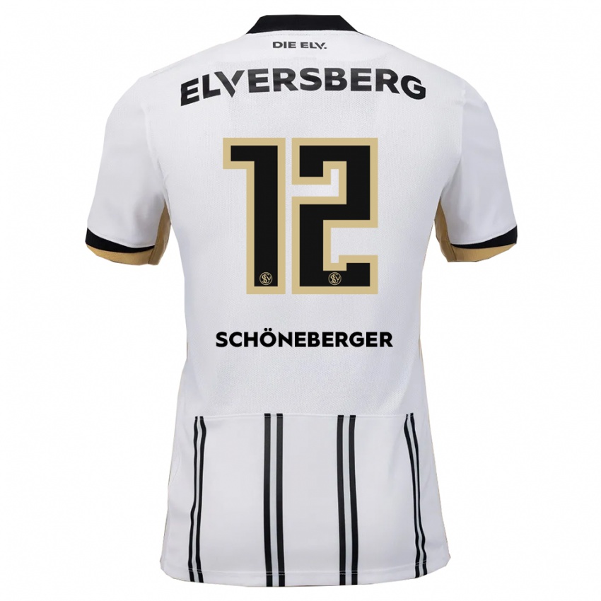 נשים Louis Schöneberger #12 לבן שחור ג'רזי ביתית 2025/26 חולצה קצרה