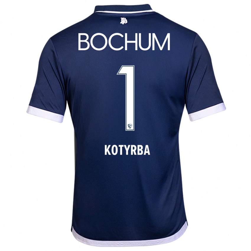 נשים פין גרגור קוטירבה #1 כחול נייבי לבן ג'רזי ביתית 2025/26 חולצה קצרה