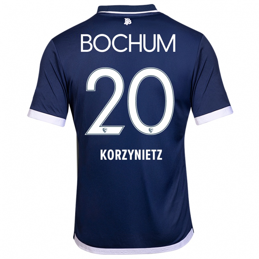 נשים ג'דן קורז'יניץ #20 כחול נייבי לבן ג'רזי ביתית 2025/26 חולצה קצרה