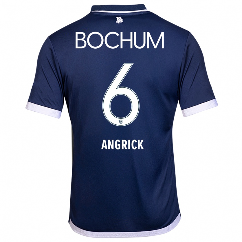 נשים ג׳נין אנגריק #6 כחול נייבי לבן ג'רזי ביתית 2025/26 חולצה קצרה