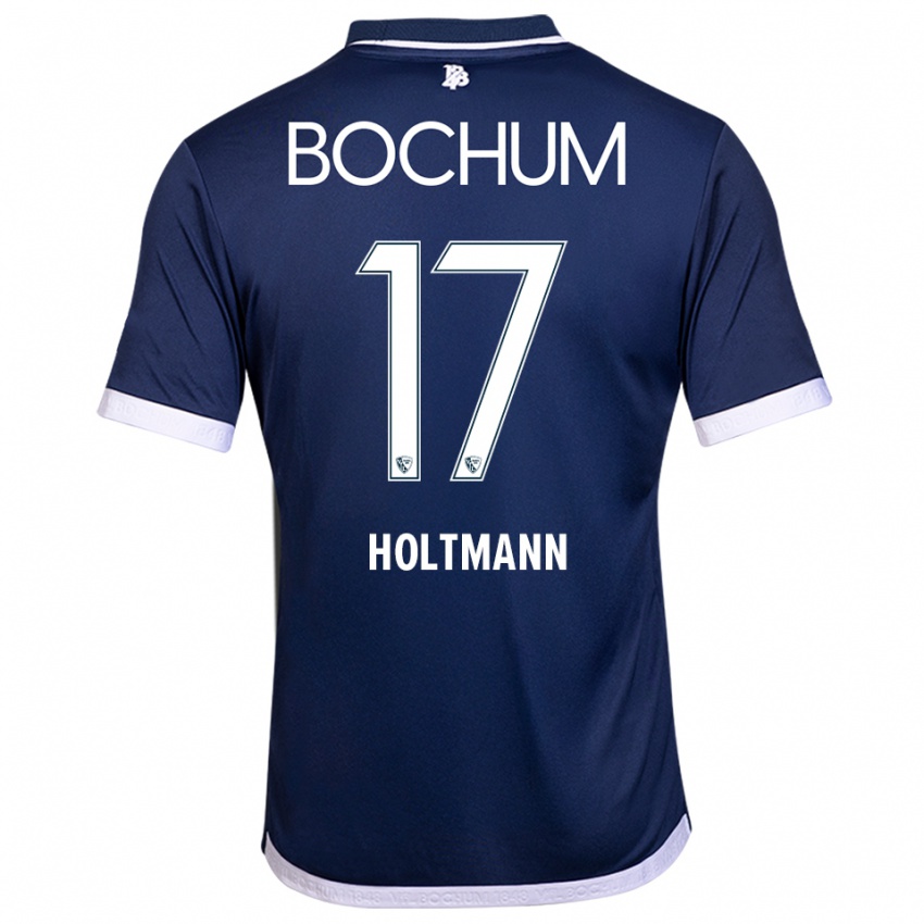 נשים גריט הולטמן #17 כחול נייבי לבן ג'רזי ביתית 2025/26 חולצה קצרה