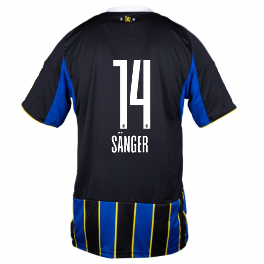 נשים Aaron Sänger #14 כחול שחור צהוב ג'רזי ביתית 2025/26 חולצה קצרה
