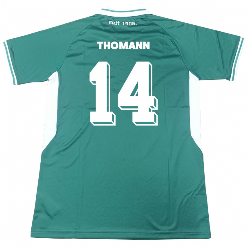 נשים מרטין תומאן #14 ירוק לבן ג'רזי ביתית 2025/26 חולצה קצרה