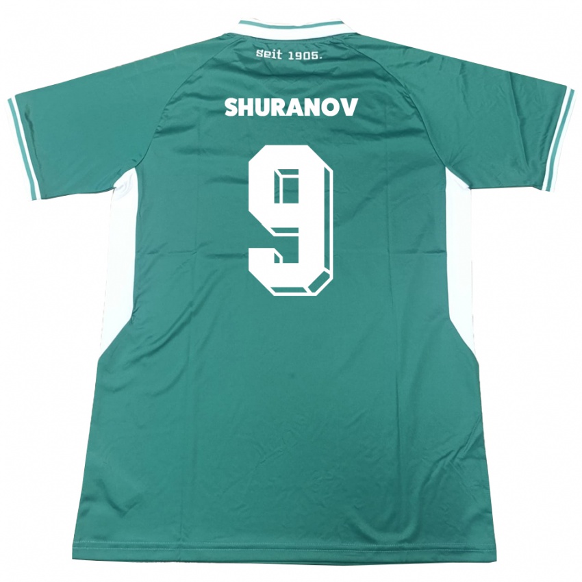נשים אריק שוראנוב #9 ירוק לבן ג'רזי ביתית 2025/26 חולצה קצרה