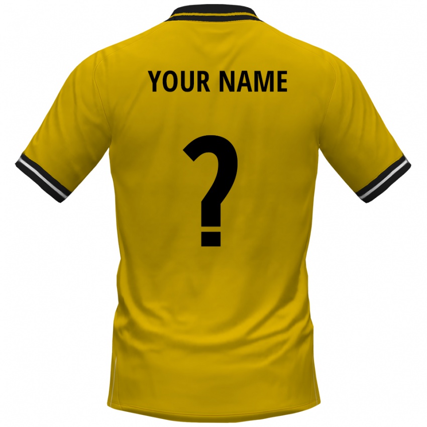 נשים השם שלך #0 צהוב שחור ג'רזי ביתית 2025/26 חולצה קצרה