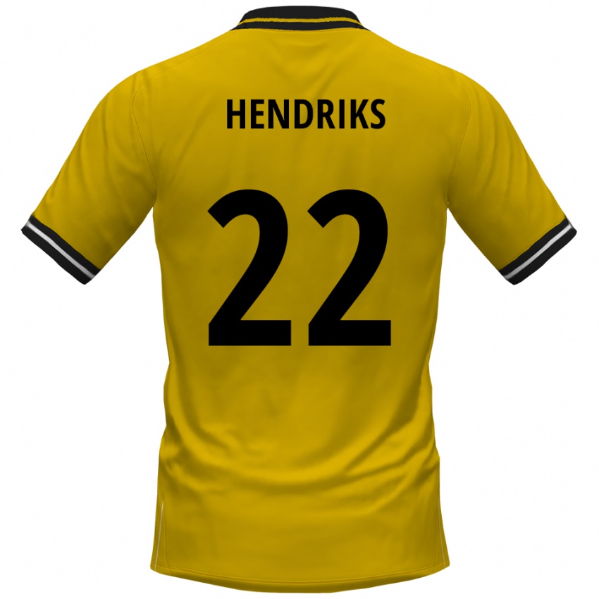 נשים Tom Hendriks #22 צהוב שחור ג'רזי ביתית 2025/26 חולצה קצרה