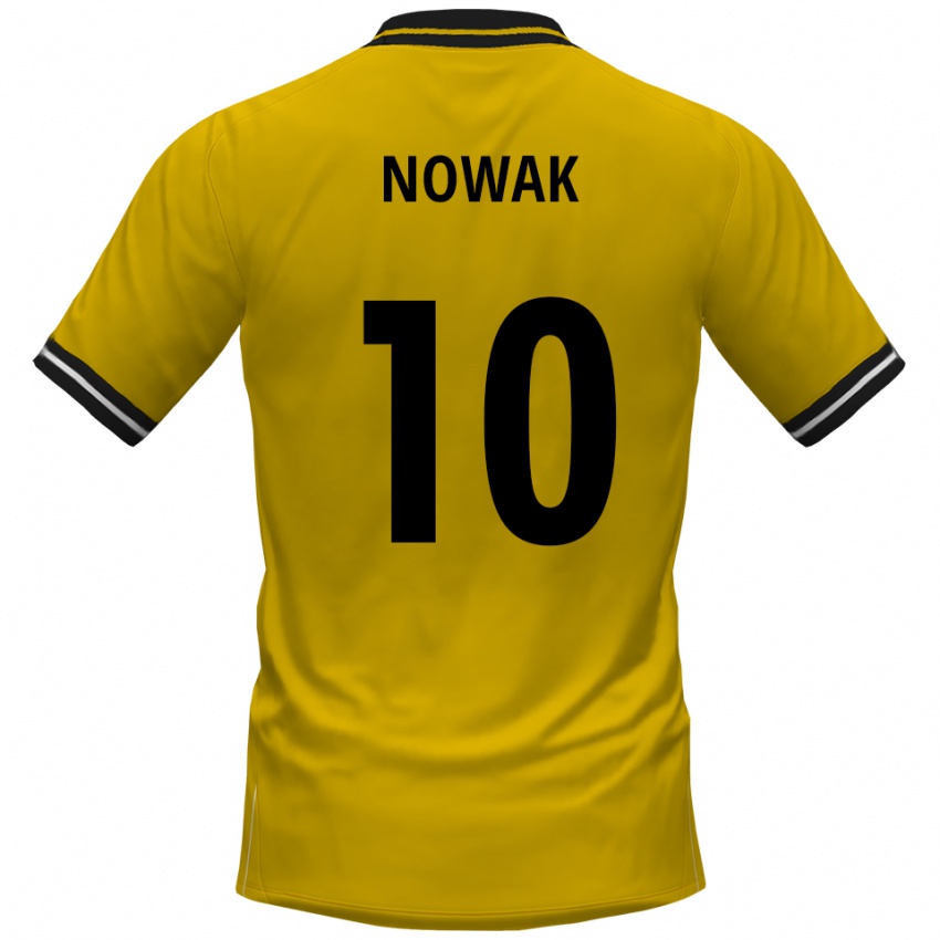 נשים Sven Nowak #10 צהוב שחור ג'רזי ביתית 2025/26 חולצה קצרה