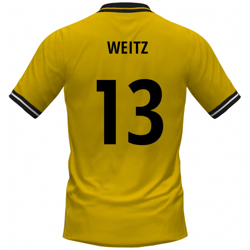 נשים Oliver Weitz #13 צהוב שחור ג'רזי ביתית 2025/26 חולצה קצרה