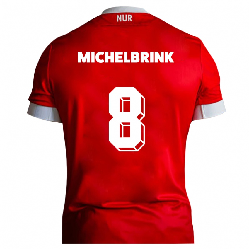 נשים לוקאס מיכלברינק #8 אדום לבן ג'רזי ביתית 2025/26 חולצה קצרה