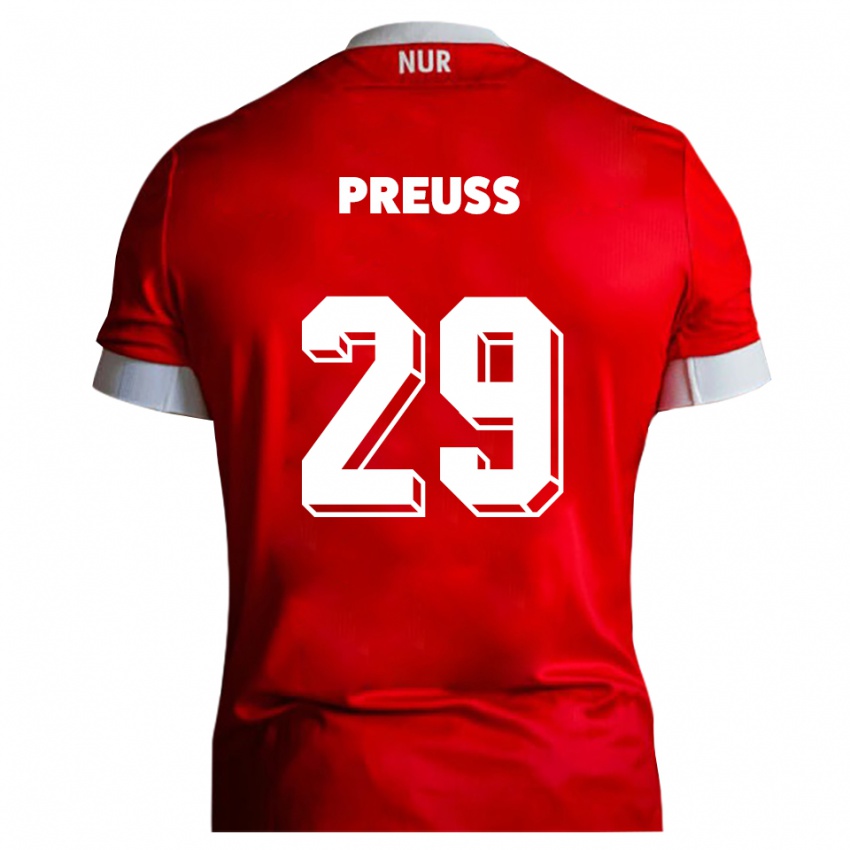 נשים מרלון פרויס #29 אדום לבן ג'רזי ביתית 2025/26 חולצה קצרה