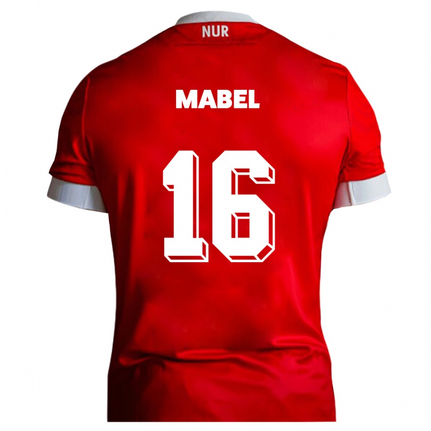 נשים Steeve Mabel #16 אדום לבן ג'רזי ביתית 2025/26 חולצה קצרה