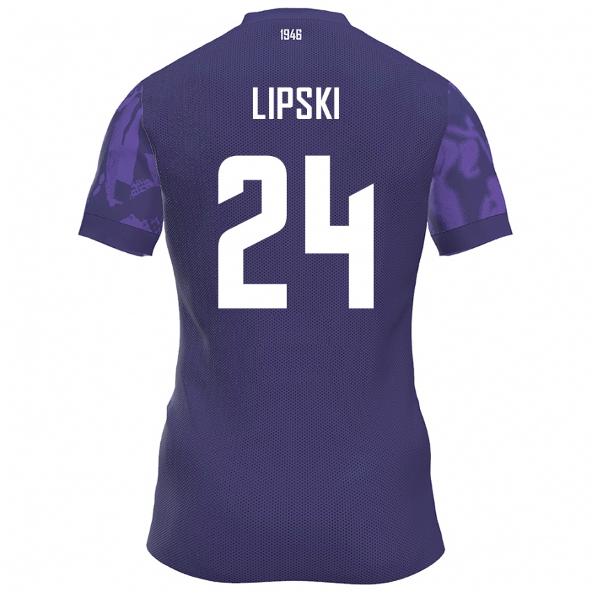 נשים ירין ליפסקי #24 סגול לבן ג'רזי ביתית 2025/26 חולצה קצרה