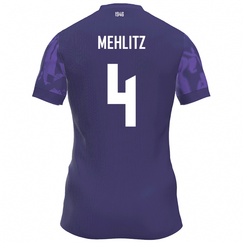 נשים פביאן מליץ #4 סגול לבן ג'רזי ביתית 2025/26 חולצה קצרה