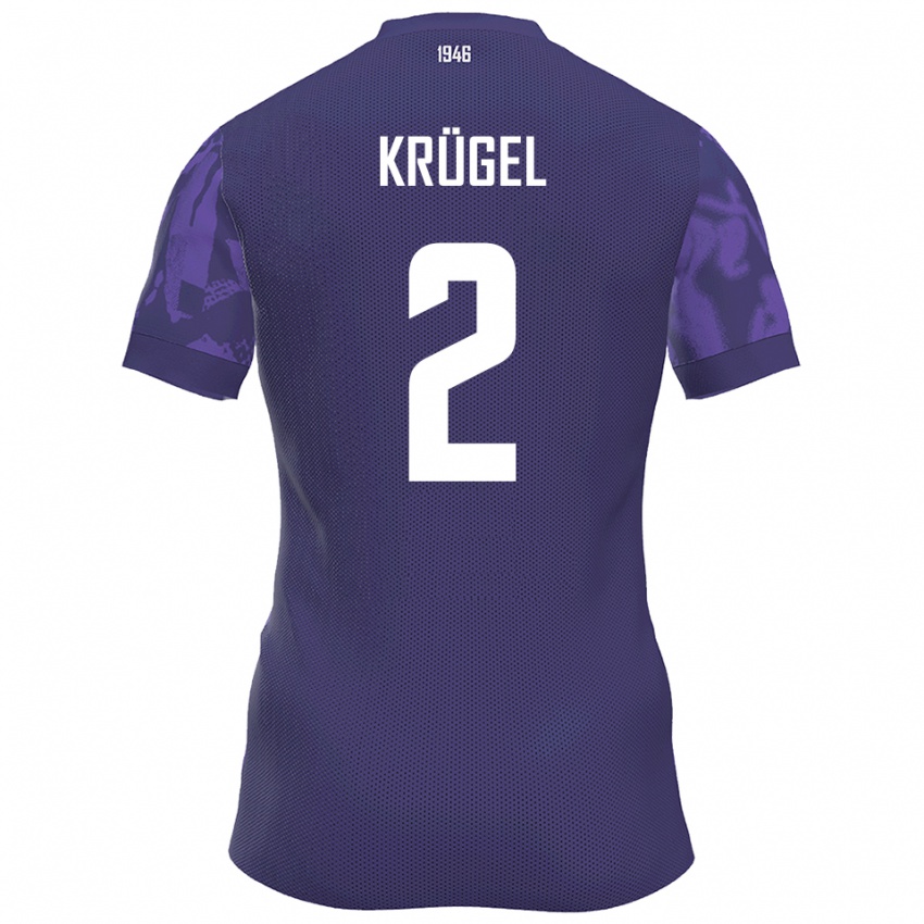 נשים Theo Krügel #2 סגול לבן ג'רזי ביתית 2025/26 חולצה קצרה