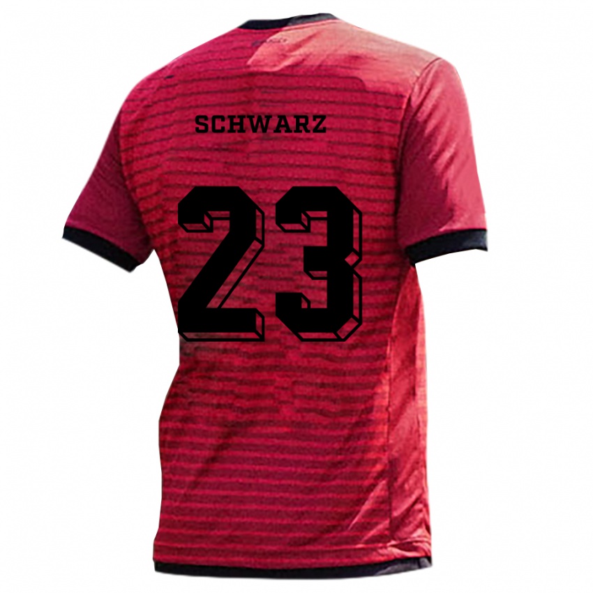 נשים Magdalena Schwarz #23 אדום שחור ג'רזי ביתית 2025/26 חולצה קצרה