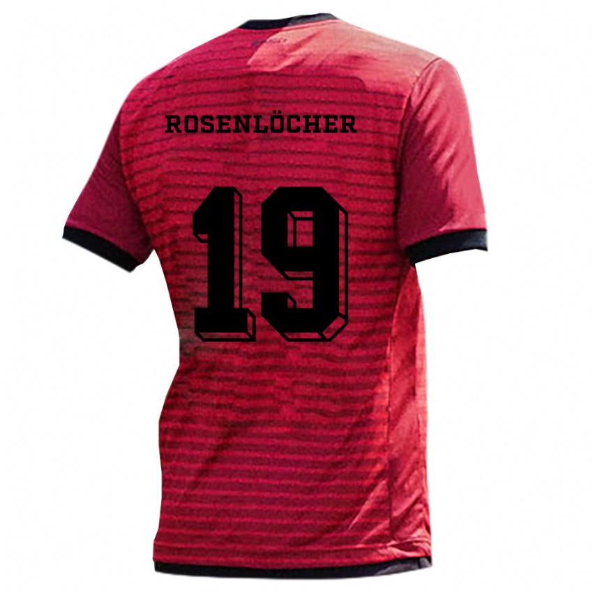 נשים Linus Rosenlöcher #19 אדום שחור ג'רזי ביתית 2025/26 חולצה קצרה