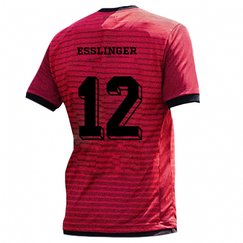 נשים רפאל אסלינגר #12 אדום שחור ג'רזי ביתית 2025/26 חולצה קצרה