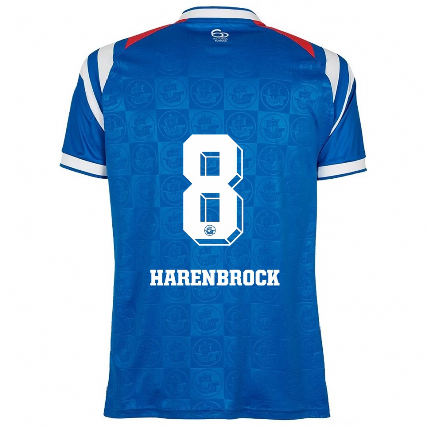 נשים Cedric Harenbrock #8 כחול לבן אדום ג'רזי ביתית 2025/26 חולצה קצרה