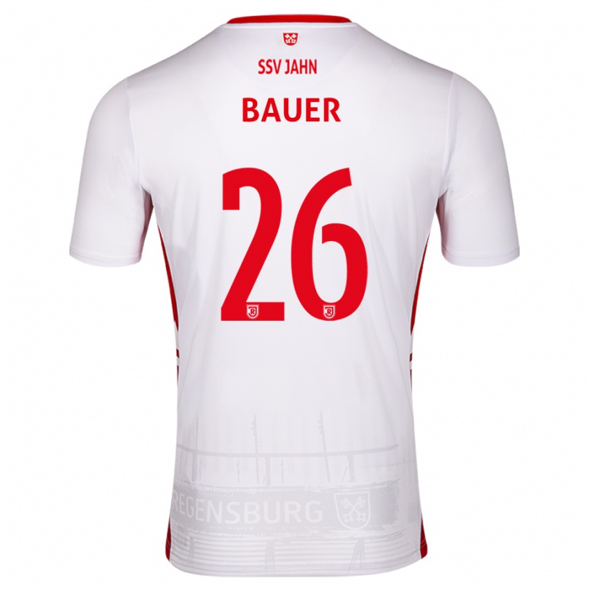 נשים בנדיקט באואר #26 לבן אדום ג'רזי ביתית 2025/26 חולצה קצרה