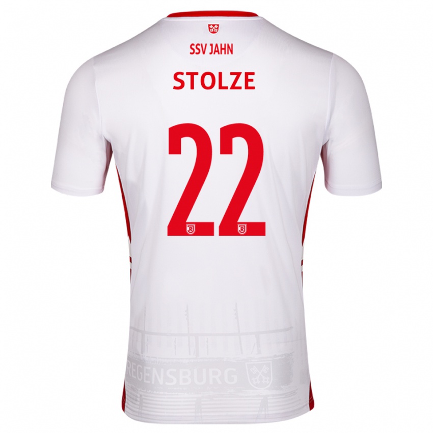 נשים סבסטיאן שטולצה #22 לבן אדום ג'רזי ביתית 2025/26 חולצה קצרה