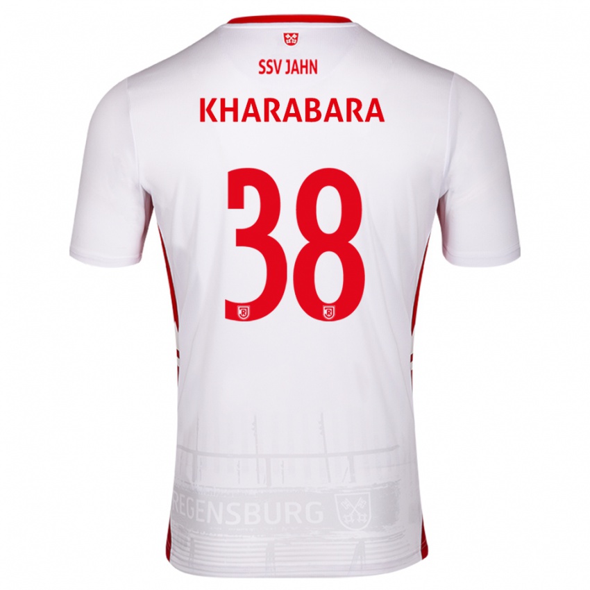 נשים Volodymyr Kharabara #38 לבן אדום ג'רזי ביתית 2025/26 חולצה קצרה