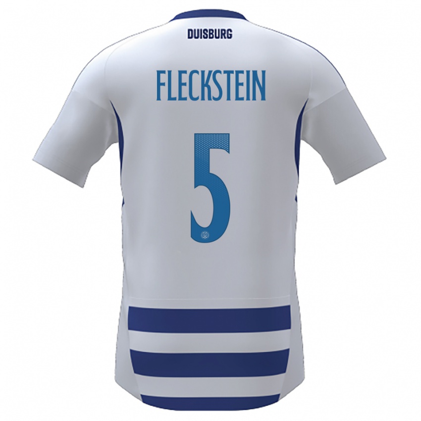 נשים טוביאס פלקשטיין #5 לבן כחול ג'רזי ביתית 2025/26 חולצה קצרה
