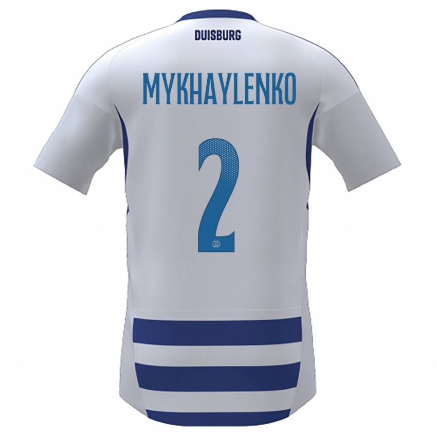 נשים Nazar Mykhaylenko #2 לבן כחול ג'רזי ביתית 2025/26 חולצה קצרה