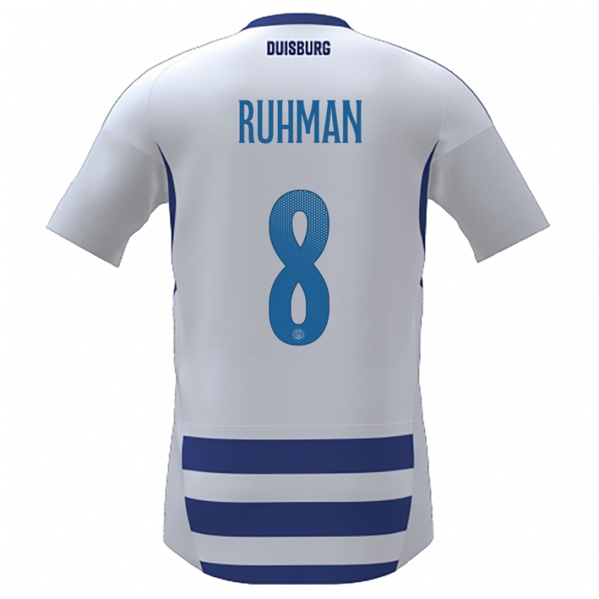 נשים Ayesha Abd El Ruhman #8 לבן כחול ג'רזי ביתית 2025/26 חולצה קצרה