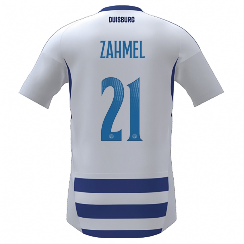 נשים Jannik Zahmel #21 לבן כחול ג'רזי ביתית 2025/26 חולצה קצרה