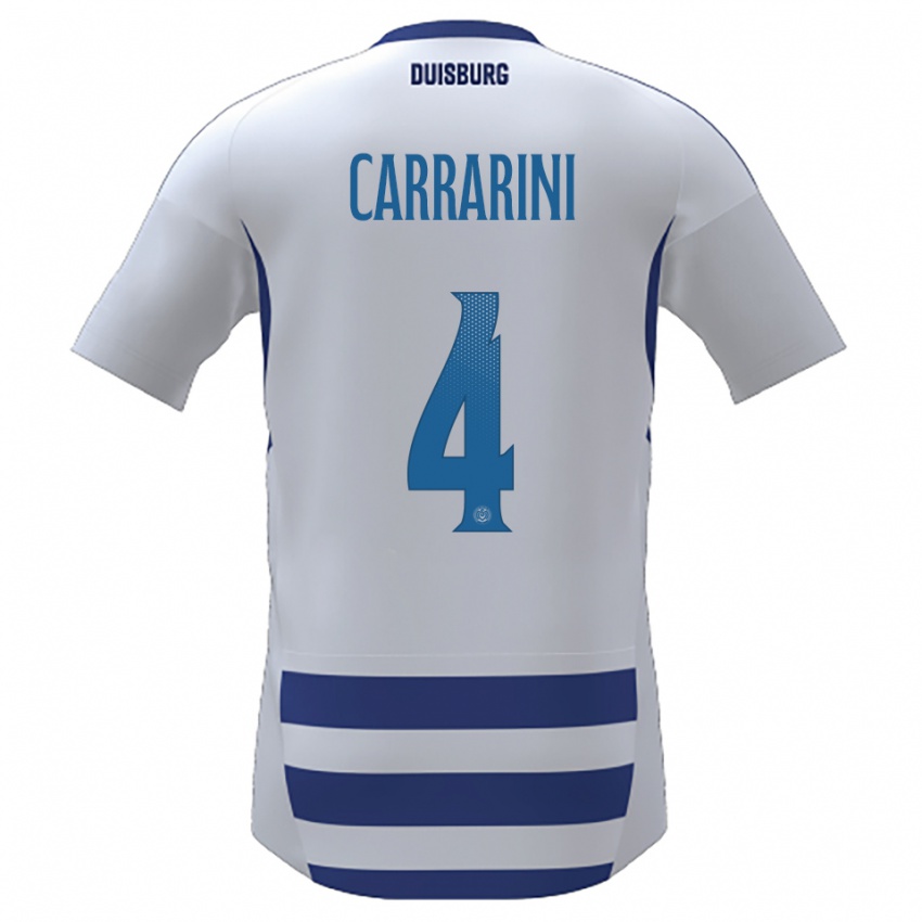 נשים Ellie Carrarini #4 לבן כחול ג'רזי ביתית 2025/26 חולצה קצרה