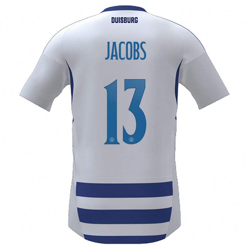 נשים Jol Jacobs #13 לבן כחול ג'רזי ביתית 2025/26 חולצה קצרה