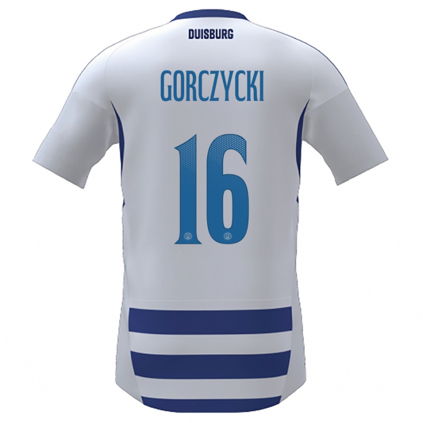 נשים אדריאן גורצ׳יצקי #16 לבן כחול ג'רזי ביתית 2025/26 חולצה קצרה