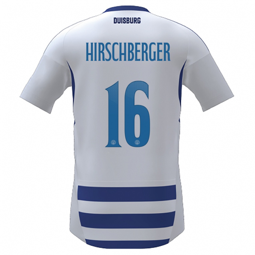 נשים איזבל מריה הירשברגר #16 לבן כחול ג'רזי ביתית 2025/26 חולצה קצרה