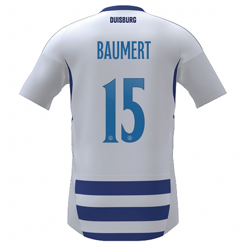 נשים מוריץ באומרט #15 לבן כחול ג'רזי ביתית 2025/26 חולצה קצרה