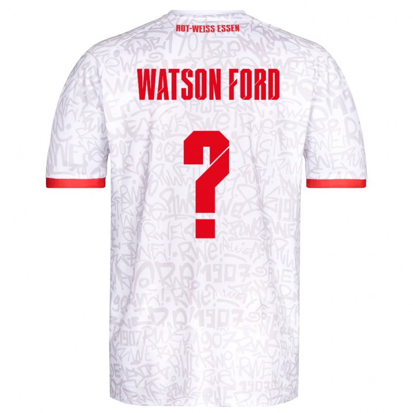 נשים Rawley Watson Ford #0 לבן אדום ג'רזי ביתית 2025/26 חולצה קצרה