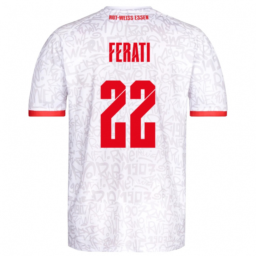 נשים Larson Ferati #22 לבן אדום ג'רזי ביתית 2025/26 חולצה קצרה